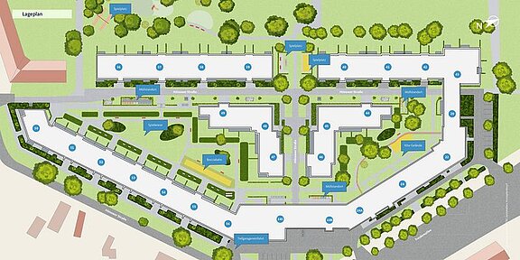 Neubauprojekt Treskow-Höfe Lageplan