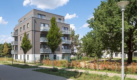 Urbaner Holzbau Außenansicht