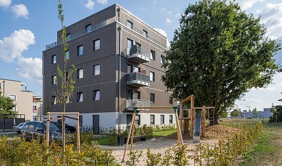 Urbaner Holzbau Außenansicht