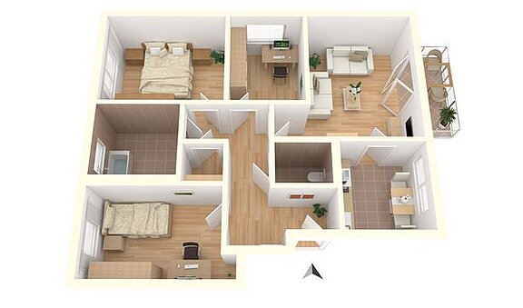 Neubauprojekt Reichenberger Straße 4,5-Zimmer-Wohnung mit Balkon