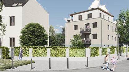 Visualisierung Außenansicht Oberseestraße 1/Oranke 40