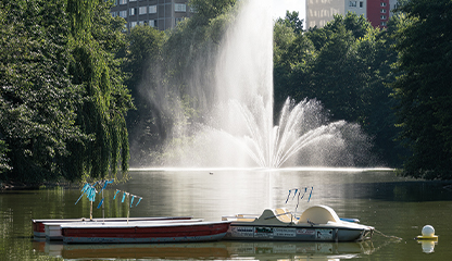 Bild – Springbrunnen, See und Natur